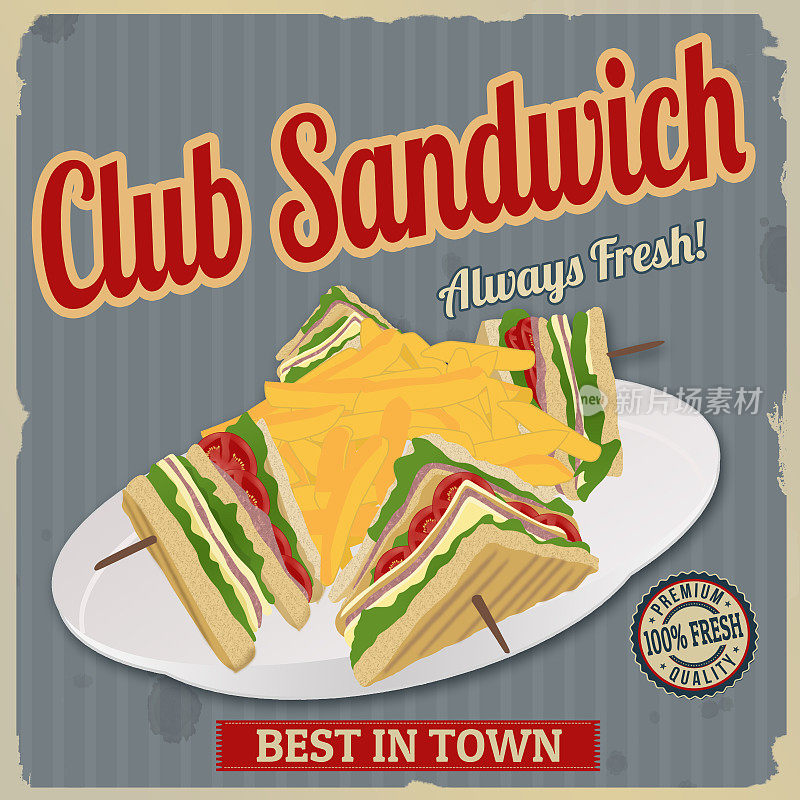 Club Sandwich复古海报